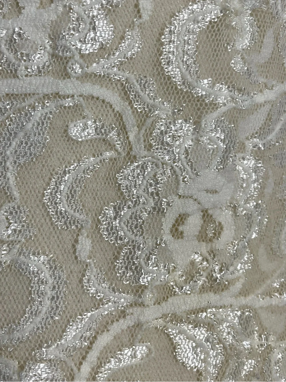 Vintage Unforgettable White sheer lace sequin slip lingerie coquette bridal S - Picture 5 of 13